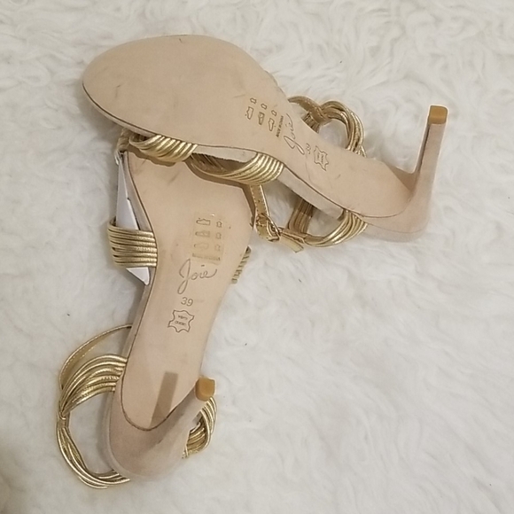 💕JOIE💕 Airlia Metallic Gold Heeled Strappy Sandals 39 NWOT - Picture 8 of 8
